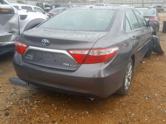 4T1BD1FK4FU166255 - 2015 TOYOTA CAMRY HYBR GRAY photo 4