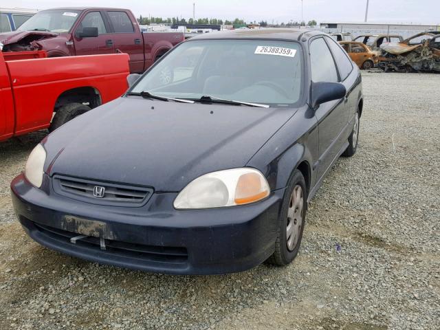 1HGEJ6223WL027318 - 1998 HONDA CIVIC DX BLUE photo 2