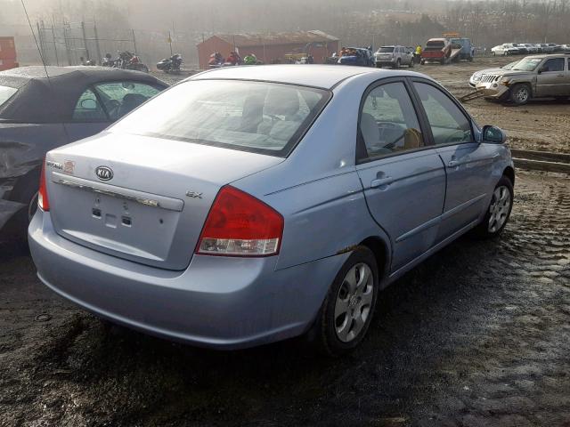 KNAFE121375452042 - 2007 KIA SPECTRA EX BLUE photo 4