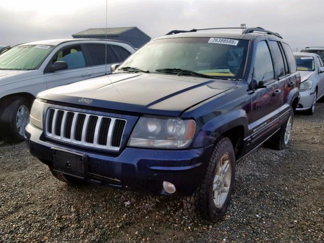 1J4GW48S84C141908 - 2004 JEEP GRAND CHER BLUE photo 2