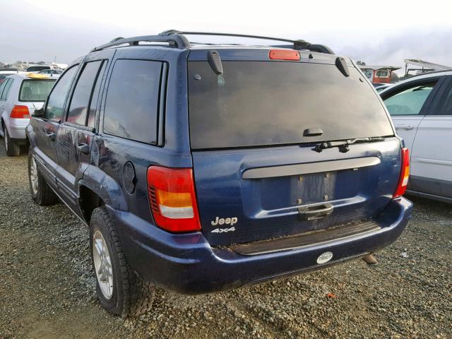 1J4GW48S84C141908 - 2004 JEEP GRAND CHER BLUE photo 3