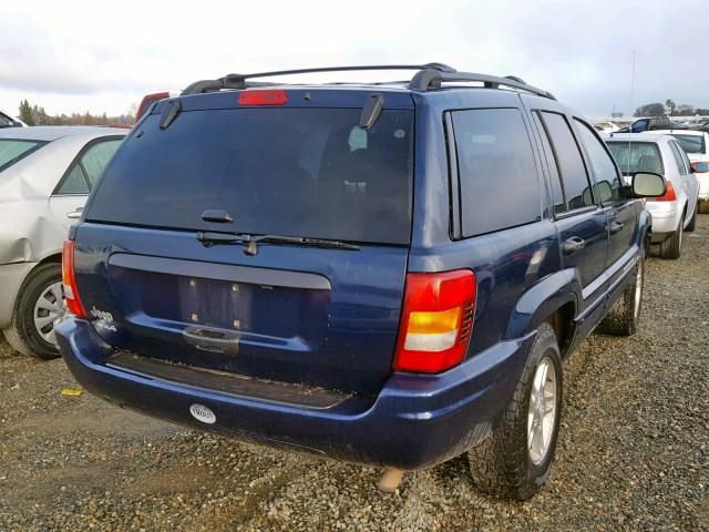 1J4GW48S84C141908 - 2004 JEEP GRAND CHER BLUE photo 4