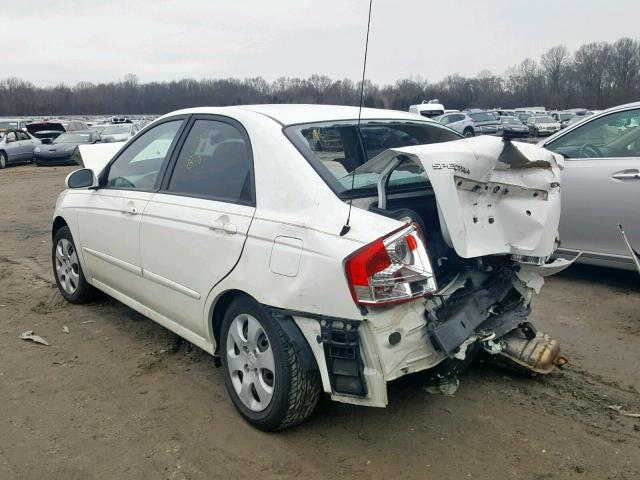 KNAFE222695660627 - 2009 KIA SPECTRA EX WHITE photo 3