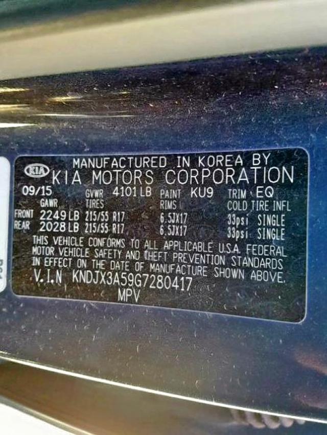 KNDJX3A59G7280417 - 2016 KIA SOUL ! Grafit foto 10
