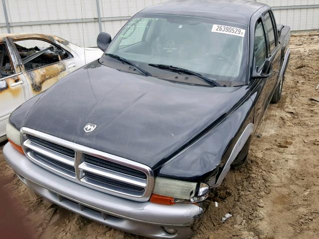 1D7HL48X03S325863 - 2003 DODGE DAKOTA QUA BLACK photo 2