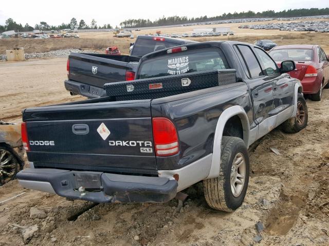 1D7HL48X03S325863 - 2003 DODGE DAKOTA QUA BLACK photo 4