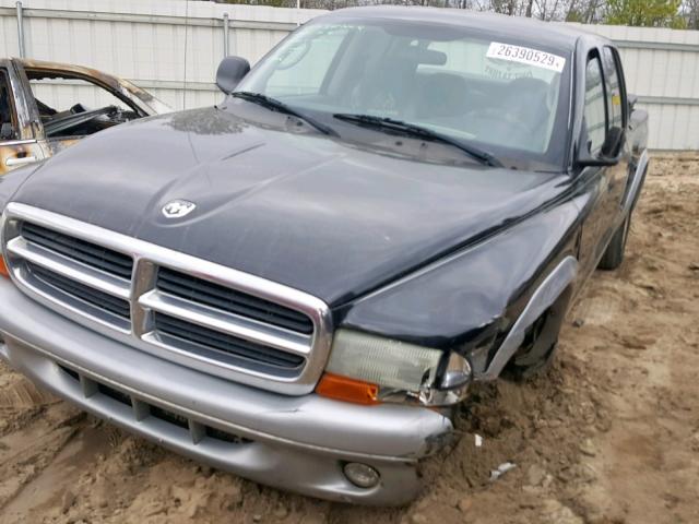 1D7HL48X03S325863 - 2003 DODGE DAKOTA QUA BLACK photo 9