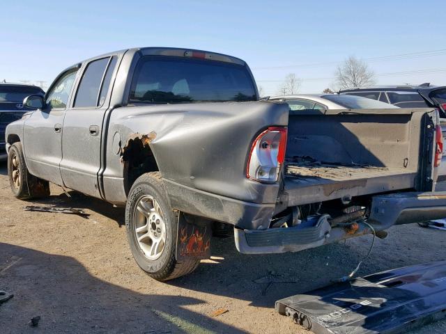 1D7HL38X63S126553 - 2003 DODGE DAKOTA QUA CHARCOAL photo 3