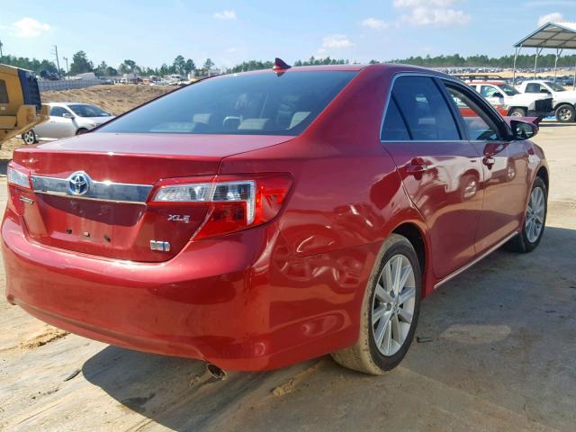 4T1BD1FK9CU021241 - 2012 TOYOTA CAMRY HYBR RED photo 4