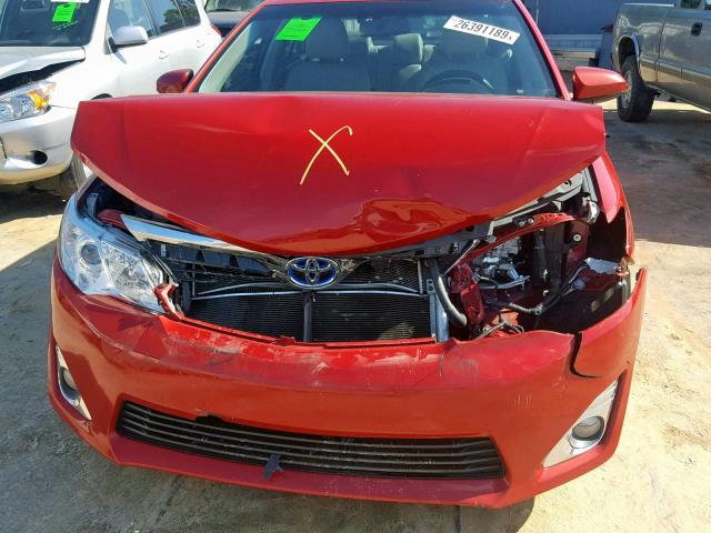 4T1BD1FK9CU021241 - 2012 TOYOTA CAMRY HYBR RED photo 7