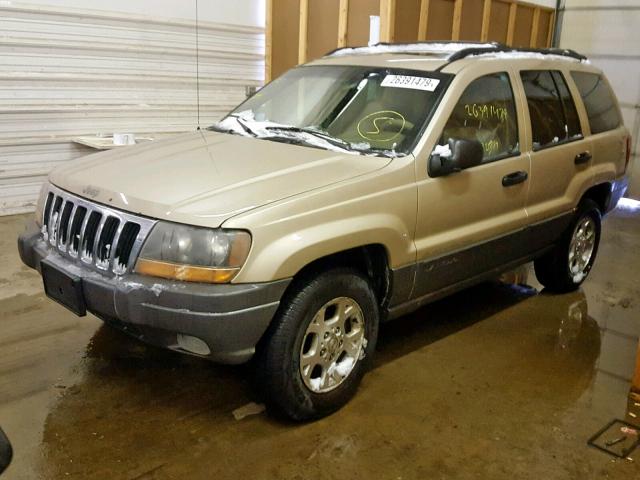 1J4GW48N61C613450 - 2001 JEEP GRAND CHER TAN photo 2