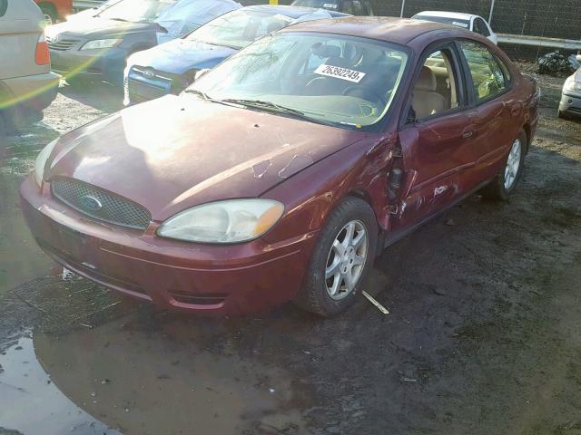 1FAFP56U26A262088 - 2006 FORD TAURUS SEL BURGUNDY photo 2