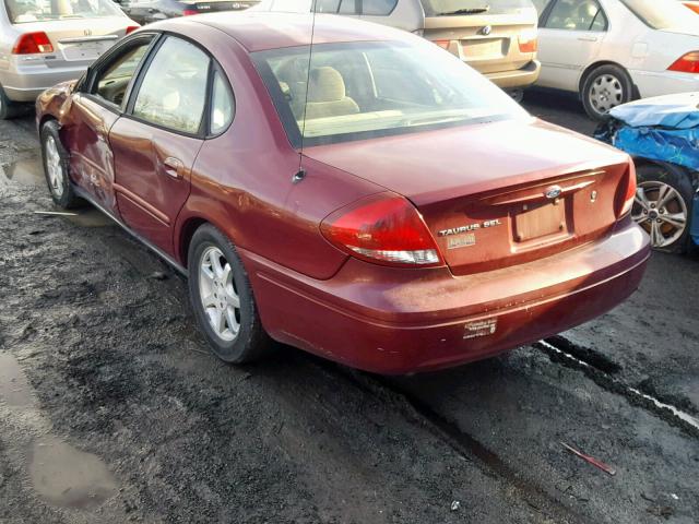 1FAFP56U26A262088 - 2006 FORD TAURUS SEL BURGUNDY photo 3