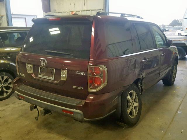 5FNYF18358B031716 - 2008 HONDA PILOT SE MAROON photo 4