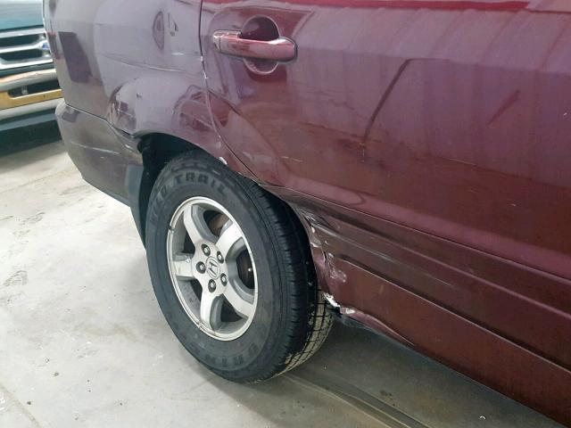 5FNYF18358B031716 - 2008 HONDA PILOT SE MAROON photo 9