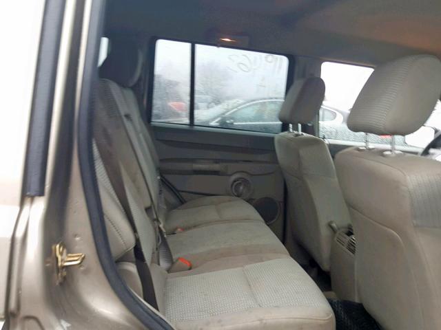 1J8HG48N76C274639 - 2006 JEEP COMMANDER TAN photo 6