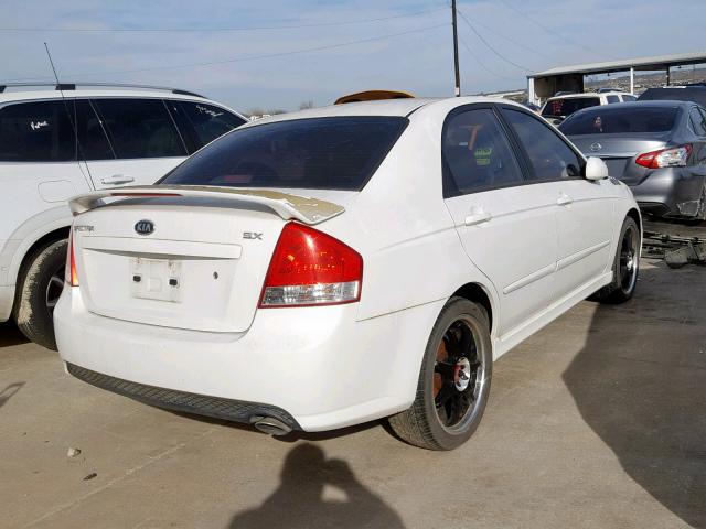 KNAFE121985012229 - 2008 KIA SPECTRA EX WHITE photo 4