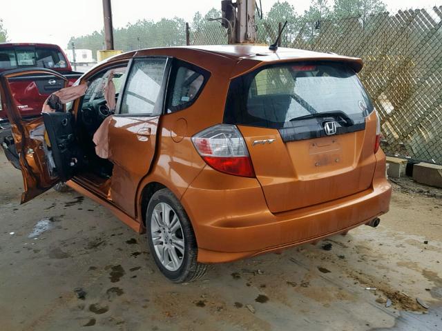 JHMGE88619S048615 - 2009 HONDA FIT SPORT ORANGE photo 3