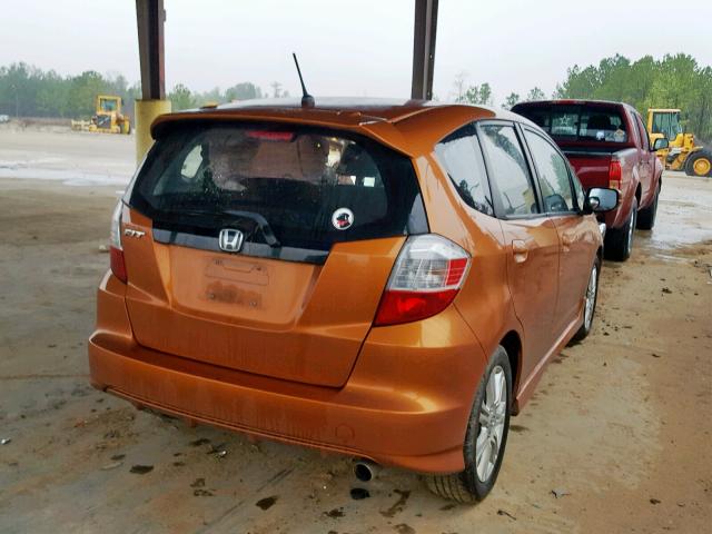 JHMGE88619S048615 - 2009 HONDA FIT SPORT ORANGE photo 4