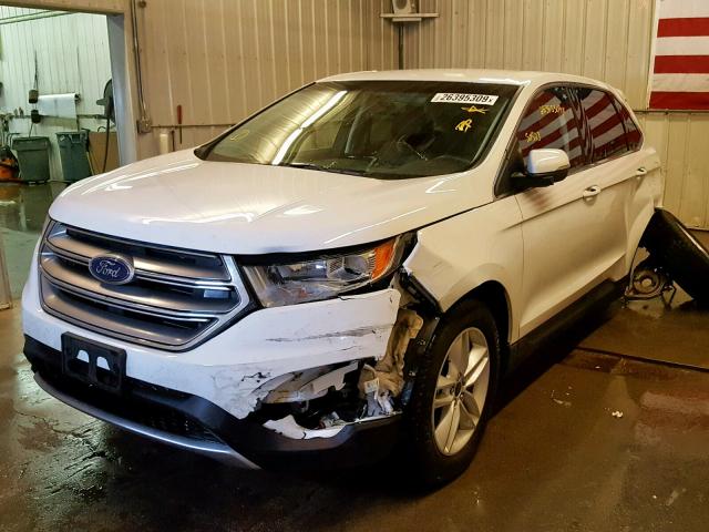 2FMTK4J90FBC34394 - 2015 FORD EDGE SEL WHITE photo 2