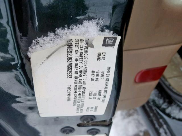 1G1NE52J93M552922 - 2003 CHEVROLET MALIBU LS Жасыл фото 10