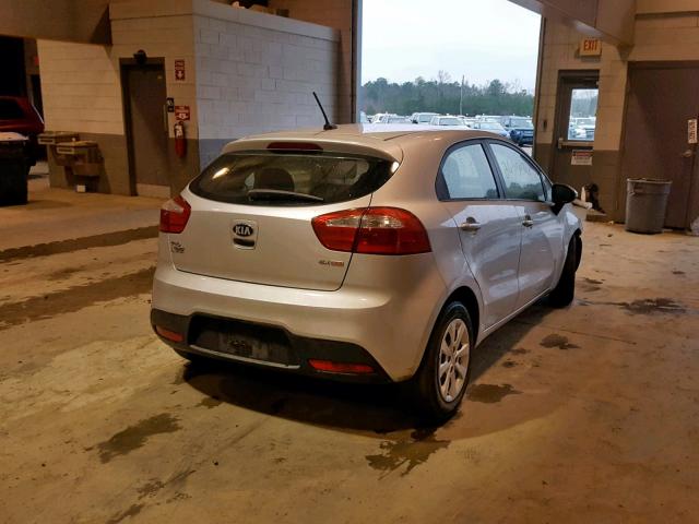 KNADN5A33D6180518 - 2013 KIA RIO EX SILVER photo 4