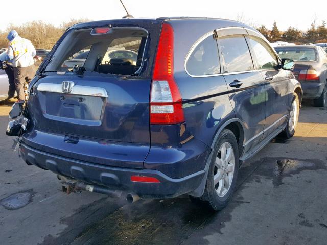 JHLRE48747C015985 - 2007 HONDA CR-V EXL BLUE photo 4