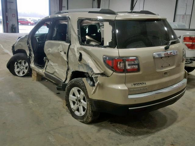 1GKKRPKD7FJ345248 - 2015 GMC ACADIA SLE GOLD photo 3