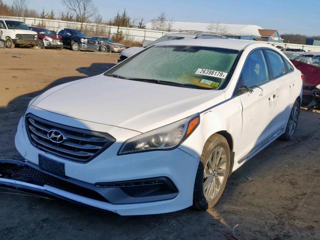 5NPE34AFXGH399648 - 2016 HYUNDAI SONATA SPO WHITE photo 2