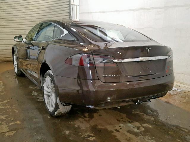 5YJSA1CN6DFP12068 - 2013 TESLA MODEL S BROWN photo 3