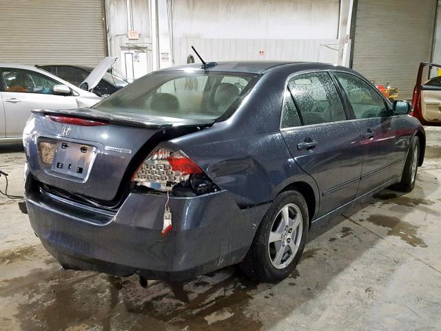 JHMCN36497C002797 - 2007 HONDA ACCORD HYB BLUE photo 4