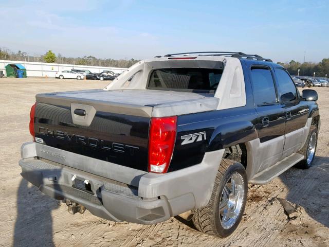 3GNEK13T52G245992 - 2002 CHEVROLET AVALANCHE BLACK photo 4