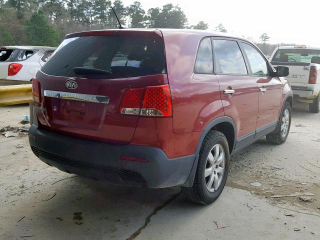 5XYKT3A18BG032572 - 2011 KIA SORENTO BA RED photo 4