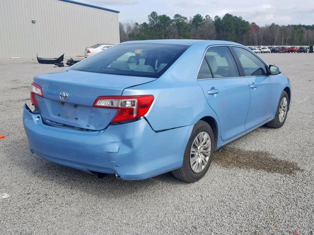4T4BF1FK6DR279993 - 2013 TOYOTA CAMRY L BLUE photo 4