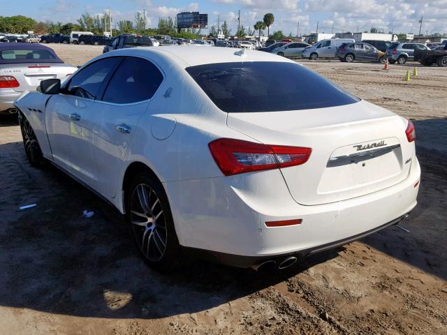 ZAM57XSA2E1093729 - 2014 MASERATI GHIBLI WHITE photo 3