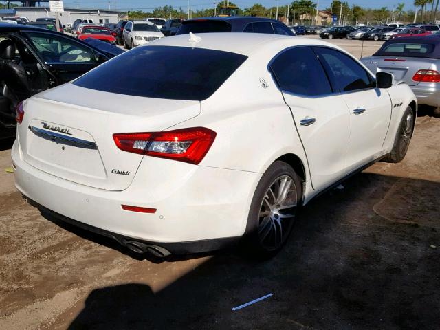 ZAM57XSA2E1093729 - 2014 MASERATI GHIBLI WHITE photo 4