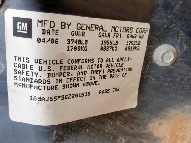 1G8AL55B26Z159832 - 2006 SATURN ION LEVEL WHITE photo 10