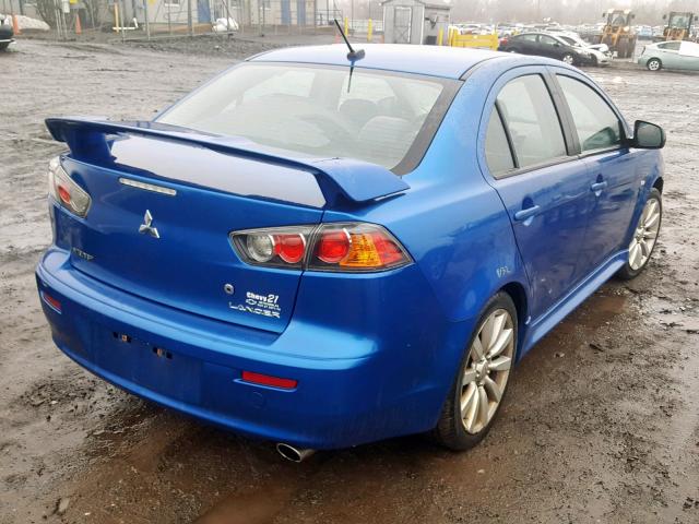 JA32U8FW7AU024392 - 2010 MITSUBISHI LANCER GTS BLUE photo 4