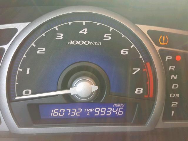 2HGFG12878H521840 - 2008 HONDA CIVIC EX BLACK photo 8