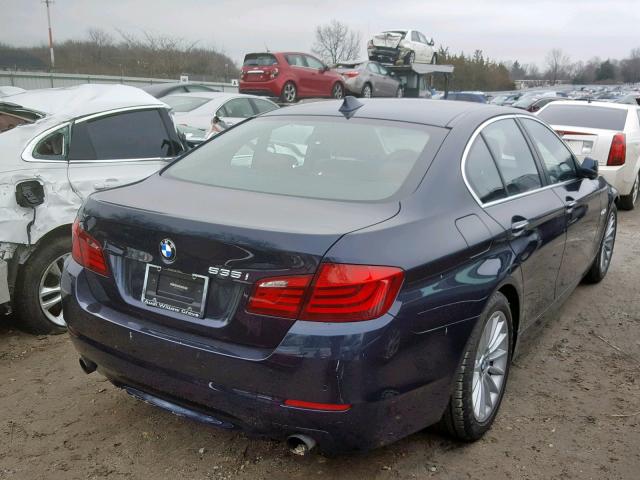 WBAFR7C53BC600736 - 2011 BMW 535 I BLUE photo 4