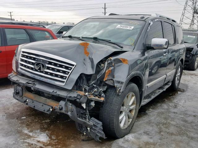 5N3AA08C99N904061 - 2009 INFINITI QX56 GRAY photo 2