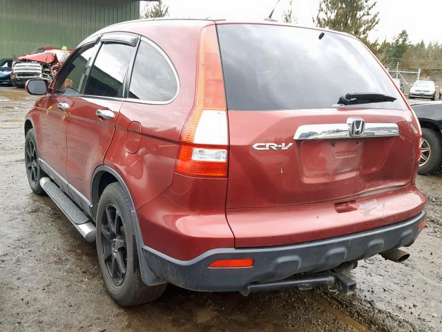 JHLRE48777C110430 - 2007 HONDA CR-V EXL BURGUNDY photo 3