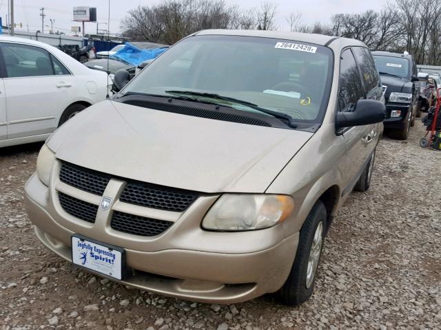 1B4GP45392B679811 - 2002 DODGE CARAVAN SP TAN photo 2