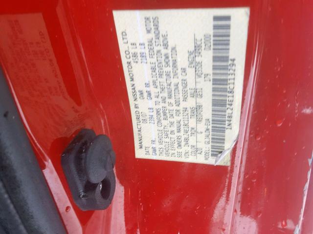 1N4BL24E18C113294 - 2008 NISSAN ALTIMA 3.5 RED photo 10