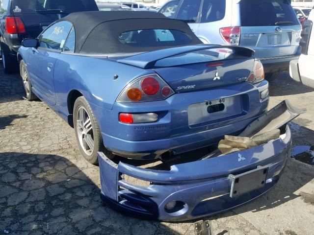 4A3AE75H83E006047 - 2003 MITSUBISHI ECLIPSE SP BLUE photo 3