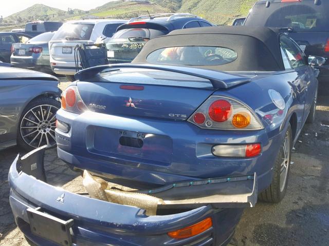 4A3AE75H83E006047 - 2003 MITSUBISHI ECLIPSE SP BLUE photo 4