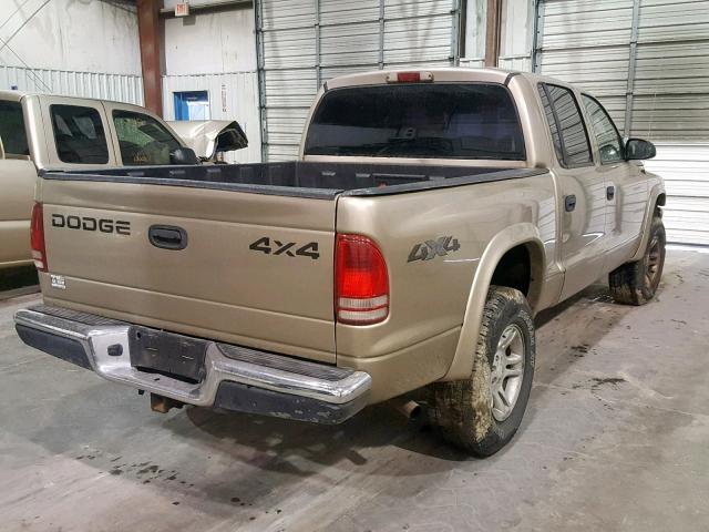 1B7HG48N92S640771 - 2002 DODGE DAKOTA QUA GOLD photo 4