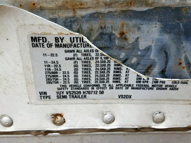 1UYVS2539H7071250 - 2017 UTILITY TRAILER Ağ foto 10