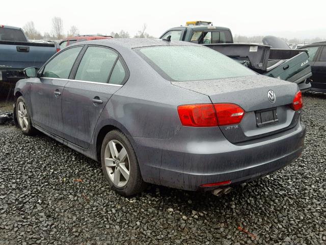 3VWLL7AJ6DM370700 - 2013 VOLKSWAGEN JETTA TDI GRAY photo 3