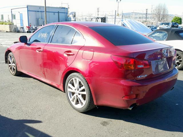 JTHBK262065012988 - 2006 LEXUS IS 250 RED photo 3